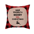 Red and black buffalo plaid Christmas pillow cover featuring a reindeer and holiday greeting - Red Buffalo Plaid with Reindeer and HAVE A MERRY Text (Style 17) / 18x18 Inch / Colorful