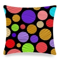 Linen square throw pillow with colorful polka dots and 3D PP cotton filling for sofa - Colorful Polka Dot Texture Style (2)