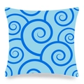 Blue Nordic style sofa cushion with spiral wave patterns on white background - Sky Blue Spiral Wave Style (3)