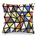 Nordic square throw pillow with abstract geometric patterns and 3D PP cotton filling - Abstract Geometric Triangle Patchwork Style (4)