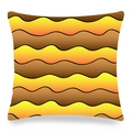 Détail d'une housse de coussin carrée avec motif de vagues géométriques jaunes et orange - Style Géométrique À Dégradé De Vagues (7)