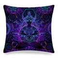Dettaglio macro della federa Mandala Yoga con motivo geometrico e stampa della dea - 45x45 cm / Geometria della Dea Psichedelica (5)