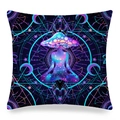 Dettaglio della stampa mandala con fungo psichedelico su una federa per cuscino d'arredo - 45x45 cm / Meditazione Fungo Psichedelico (26)