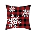 Christmas buffalo plaid pillow case with white snowflakes on red and black pattern - Red Buffalo Plaid with Three Large Snowflakes (Style t13) / 18x18 Inch / Colorful