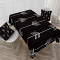Close-up of waterproof cotton linen tablecloth with minimalist white arrow pattern - 40*70cm / Black White Feather Arrow (款式9)