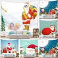 Selection of six Christmas peach skin velvet tapestries featuring Santa and reindeer designs - Christmas Decorative Style (G219) / 100x70cm Peach Skin Velvet