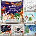 Christmas tapestry set featuring Santa Claus and reindeer designs for home wall decoration - Christmas Decorative Style (G224) / 100x70cm Peach Skin Velvet
