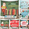 Detail of diverse Christmas tapestry wall hangings featuring festive Santa and reindeer themes - Christmas Decorative Style (G227) / 100x70cm Peach Skin Velvet