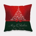 Christmas pillowcase featuring red and green snowflake design with Merry Christmas text - Red Green Color Block Ribbon Style (tpr-15)