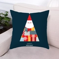 Dettaglio federa natalizia con motivo albero di regali colorati su divano beige - Blu Scuro Albero di Natale Scatola Regalo Geometrica (9)