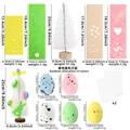 DIY colorful Easter egg tree set with sisal tree and felt bunny ornaments for home decor - Large / White