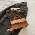 Elegante borsa a tracolla quadrata in pelle PU marrone con manico e cinturino - Marrone
