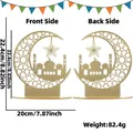 Goldenes Acryl-Mond und Stern Ornament mit Hohlmustern für nahöstliche Feiertagsdekorationen - Stern-Schloss-Stil / Hellgold