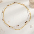 Detalle de cuentas de colores y conchas en arena para joyas de cuerpo bohemias - Estilo Bohemio de Capas Multicolor (06252)