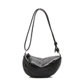 Bolso bandolera negro de media luna con detalle de correa anudada y cuero sintético mate - Negro