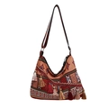 Borsa a tracolla boho intrecciata con motivi geometrici e nappe colorate - Stile 1