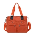 Wasserdichte orangefarbene Nylon-Tragetasche mit Taschen und verstellbarem Schultergurt - Orangerot
