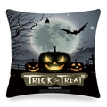 Λινή μαξιλαροθήκη κολοκύθας Halloween με σχέδιο Trick or Treat και θέμα το νεκροταφείο - Στυλ Σκοτεινό Γκρι Κολοκύθα Φεγγάρι (ym-18)