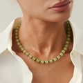 Elegante lichtgroene kralenketting voor dames gestyled als een klassieke choker - Lichtgroen (7319)
