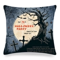 Halloween pumpkin linen pillowcase featuring Oct 31st party print with spooky bats - Dark Gray Tombstone Bat Style (ym-5)