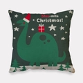 Christmas pillowcase featuring a green dinosaur with Santa hat and Dino-mite text - Christmas Dinosaur Cartoon Style (tpr-24)