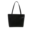 Borsa tote gotica in pelle nera con rilievo a forma di scheletro e tracolle per uso a spalla - Nero