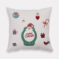 Christmas peach skin pillowcase featuring Santa Claus and Merry Christmas print - Q-version Santa Gift Box Style (tpr-27)