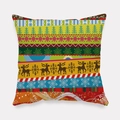 Christmas peach skin pillowcase with colorful reindeer and fir tree pattern - Colorful Striped Reindeer Patchwork Style (tpr-33)