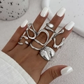 Macro view of fluid silver rings with liquid metal texture and organic shapes - Pleated Fluid Gold Style (6374)