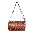 Ethno-Boho-Stil gewebte Beuteltasche mit warmen Wellenmustern und verstellbarem Schultergurt - Stil 2 Gelb