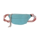 Mintgrüne und rosa Canvas-Brusttasche mit dekorativem Seil und modischem Etikett - Mit Sternanhänger / Blau