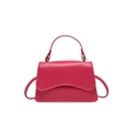 Piccola borsa a tracolla magenta chic con patta ondulata e manico superiore - Rosa Rosso
