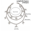 Detailed specs of 3-layer silver star pant chain with measurements 42cm 49cm 58cm - Silver