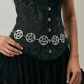 Cadena de cintura de metal plateado con eslabones de pentagrama hueco para mujer - Plateado
