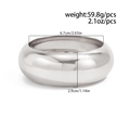 Detailed view of silver polished metal bangle showing weight 59.8g and dimensions - Large High Polished Mirror Bangle (02933) / Silver