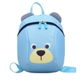Light blue cartoon bear preschool backpack for toddlers with cute 3D ears design - Blue