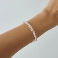 Bracciale minimalista in perline di cristallo con pietre sfaccettate trasparenti al polso - Bracciale (02980) / Trasparente