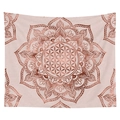 Detail of rose gold mandala and flower of life pattern on soft bohemian wall tapestry - Rose Gold Mandala (4) / 100x70(Peach Skin)