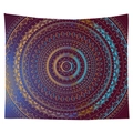 Detail of bohemian mandala tapestry showing intricate floral patterns and vibrant gradients - Cobalt Blue Mandala (11) / 100x70(Peach Skin)