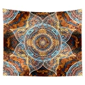 Detailed mosaic mandala tapestry with colorful bohemian geometric patterns on white background - Mosaic Patchwork Mandala (13) / 100x70(Peach Skin)