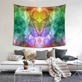 Dettaglio di un arazzo colorato con venature fogliari sopra un divano bianco in stanza - Vene artistiche sfumate (Stile 9) / 100x70cm (Pelle di pesca)