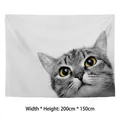 Dettaglio di un arazzo da parete 200x150cm con gatto tabby realistico e occhi gialli - 6-Gatto soriano grigio