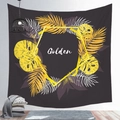 Detailed view of Nordic tropical palm leaf tapestry featuring golden art print on wall - 100X70 / Peach Skin / Dark Gray Golden (Style 4)