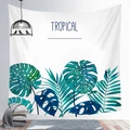 Detailed view of Nordic tropical monstera leaf wall tapestry in a cozy home setting - 100X70 / Peach Skin / Nordic Tropical (Style 20)