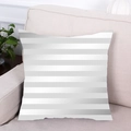Funda de cojín cuadrada moderna con rayas horizontales grises y blancas - Rayas Horizontales Grises Blancas Clásicas (tpr-11) / Cuadrado