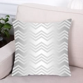 Funda de cojín cuadrada con estampado de espiga gris y blanco para decoración hogar - Chevron Fino Gris Blanco (tpr-13) / Cuadrado