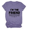 Dettaglio della t-shirt viola mélange con stampa slogan nera e grafica a stelle - S / Viola (Font Nero)