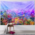 Arazzo decorativo con fiori astratti in viola e blu per pareti di casa moderna - Campo Astratto Blu Viola (5)