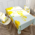 Tovaglia impermeabile con girasoli e cuscini coordinati per sala da pranzo moderna - Girasole LOVE (Stile 6)