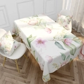 Waterproof white tablecloth with pink watercolor floral patterns and matching pillows - 40*70cm / Watercolor Floral (Style 2)